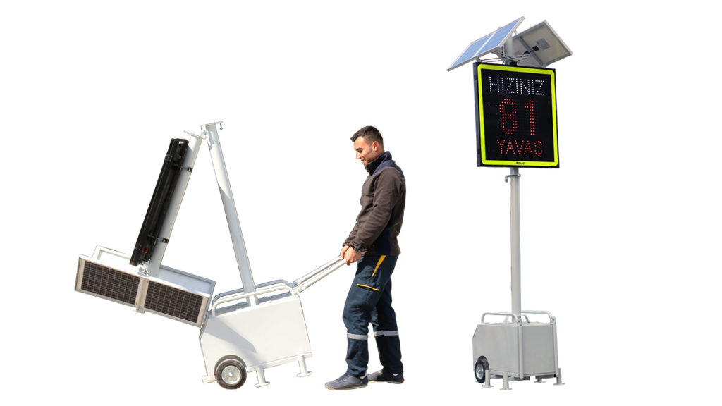 Gunes Enerjili Mobil Radarli Hiz Uyari Sistemi