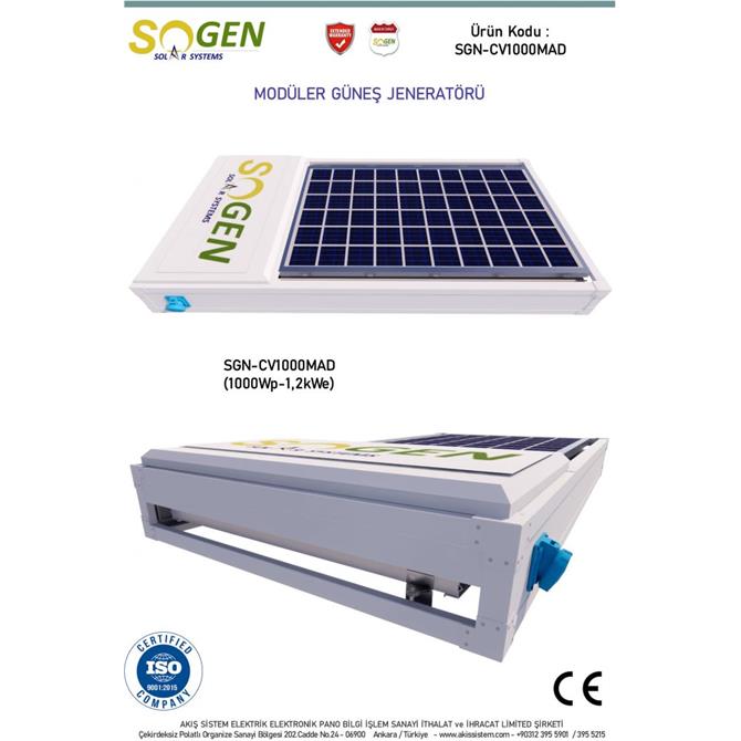 Modüler tip mobil güneş jeneratörleri